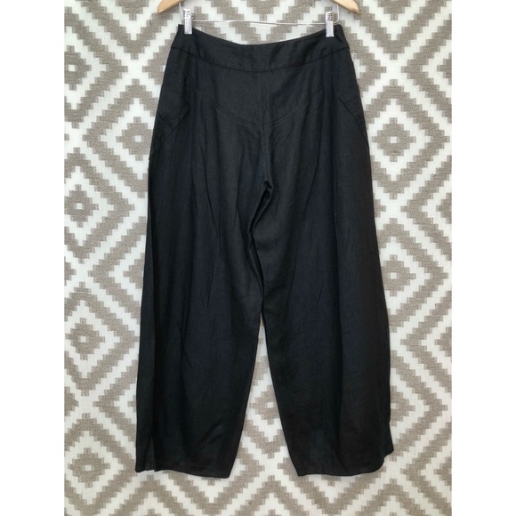 Babette Black Linen Lagenlook Wide Leg Pants - Picture 5 of 8